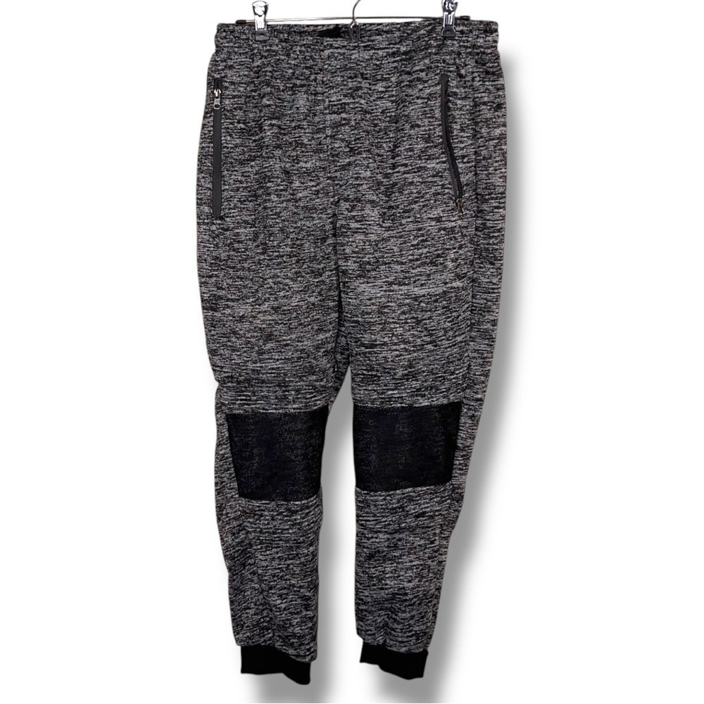 Medium Grey Black Jogger Pants Blue Gear Brand Pockets Drawstring